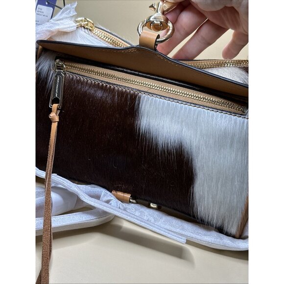 Rebecca Minkoff Haircalf/Sand Mini Mac Purse W/Leather & Gold Chain Strap - Picture 10 of 16